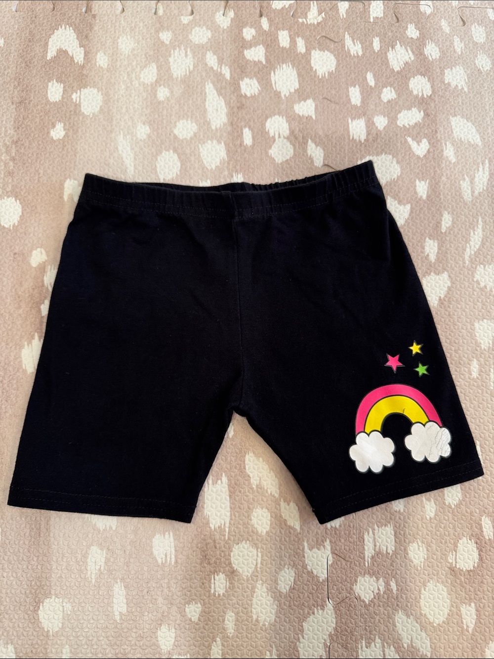 Cheryl Creations Rainbow Bike Shorts Girls Size 4 Made in USA Black